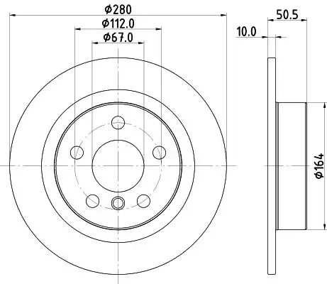 HELLA PAGID 8DD355122-661 | Arka Fren Diski BMW F40-F45-F46-F48-F39 Mini F54-F60-F55-F56 | 2 Adet
