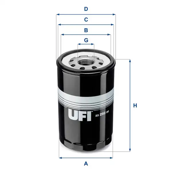 Ufi Filtre 23 292 00 Yağ Filtresi Man 12 153 12 163 D0824 95