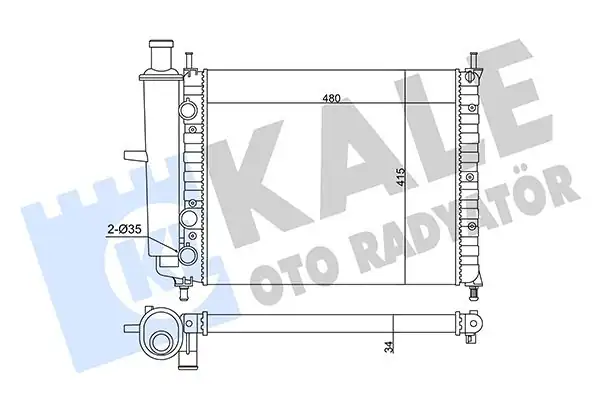 Kale Radyatör 359140 Motor Su Radyatörü Fiat Bravo Brava Marea 1 6 16v 95 04 Ac M-T Mekanik 480x415x34
