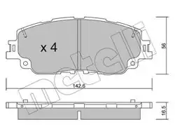 METELLİ 22-1227-0 | Fren Balatası Ön (Toyota Rav4 2.5 Hybırd 18 -)