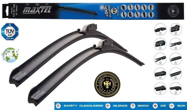 MAXTEL 12101122 | Muz Tipi Silecek Süpürgesi Universal 10 Aparat 550mm 22