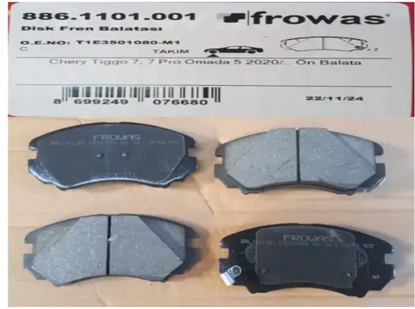FROW FREN 8861101001 | Fren Balatası Ön 131mm Chery Tıggo 7 Pro 20 23 Baic