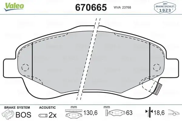 Valeo 670665 Balata Fren Ön Toyota Avensis 03 08 Corolla Verso 04 07