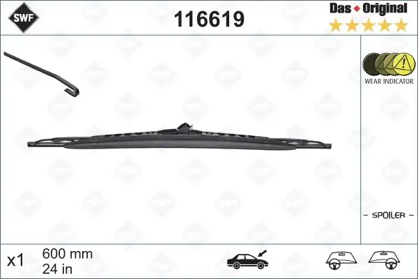 Valeo 116619 Silecek Süpürgesi 600mm Rüzgarlıklı Bmw X5 St Vectra C St P406 St Megane II St Mercede Swf