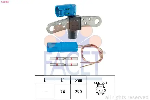 FACET 9-0540K | Kablolu Manyetik Kaptör Renault Clio İ II III Megane Kangoo Twingo 1 2 1 6