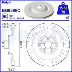 DELPHI BG9396C | Fren Diski (Tekli Paket)-Boyalı, Delikli