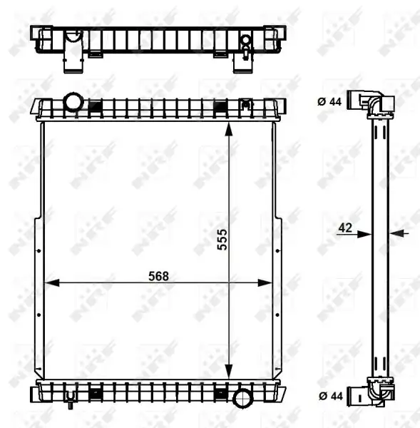 NRF 58377 | Motor Radyatörü Iveco Eurocargo İ III 00 M-T Cercevesiz 555 569 40 Al Pl Brz