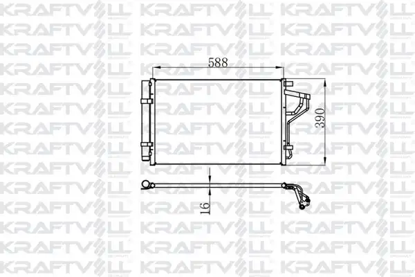 KRAFTVOLL 08060230 | Klima Radyatörü Hyundai Elantra 1 6 2014 İ30 1 6 2015 6 İleri Vites Radyatörü Marka