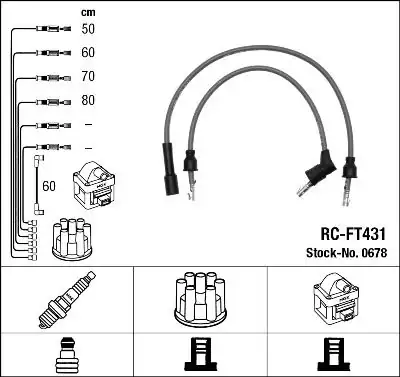 NGK 0678 | Buji Kablosu Seti Fiat Panda