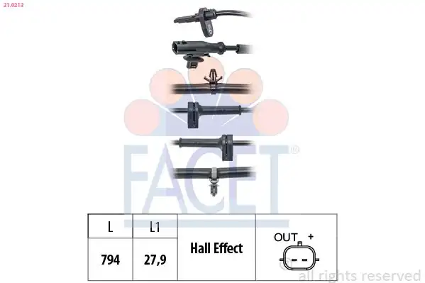 FACET 21-0213 | Ön ABS Hız Sensörü Escosport 13