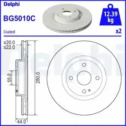 DELPHI BG5010C | Fren Diski (Çiftli Paket)-Boyalı, Delikli