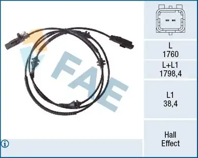 FAE 78518 | Arka ABS Sensörü P407 C5 III C6 3 0 V6 2 2hdi 2 7hdi 1 8 2 0 1 6 Hdi 2 0 Hdi 04