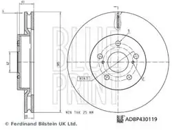 BLUEPRINT ADBP430119 | Toyota Corolla Cross 22-Ön Fren Diski 43512-33150 | 2 Adet