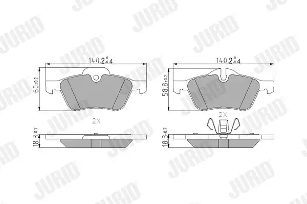 JURID 571992J | Fren Balatası Ön Mini Cooper R50 R52 R53 01 07
