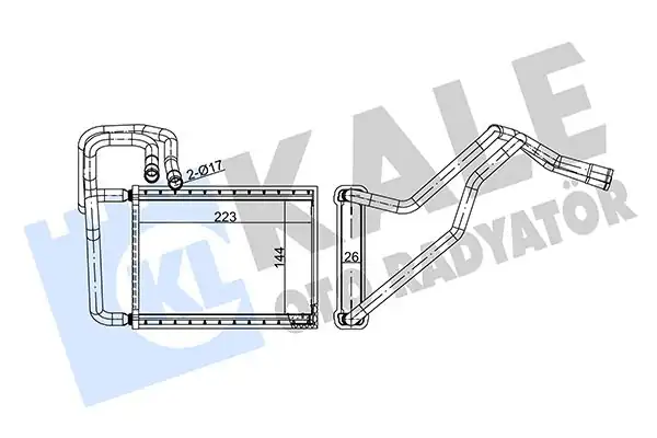 KALE 347405 | Kalorifer Radyatörü Kia Cerato 04 09 Benzin Dizel 195x167x20