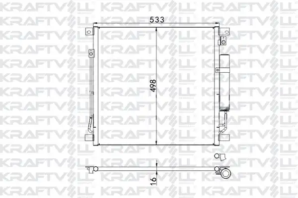 KRAFTVOLL 08060032 | Klima Radyatörü Fiat Fullback 2 4 16 Mitsubishi L 200 2 4 4 4 16 Radyatörü Marka