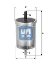 UFI 31.562.00 | Benzin Filtresi Megane 1.4 / 1.6 / 2.0Ie 96 -