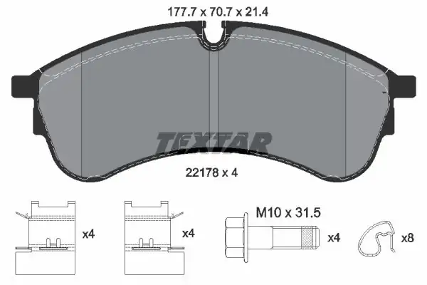 TEXTAR 2217801 | Fren Balatası VW Crafter Ön 2017 Pr 1lb 863389