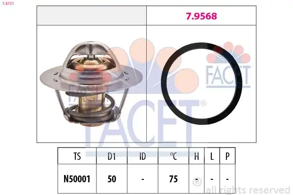 FACET 7-8721-75 | C Termostat Megane Clio Kangoo Laguna 1 4 1 6 16v