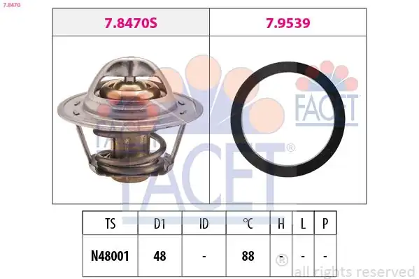 FACET 7-8470 | Termostat Ford Escort 90 95 Fiesta 89 95 Transit 91 95