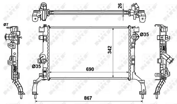 NRF 53967 | Motor Radyatörü Laguna III Latitüde 1 5 dCi K9k 821097