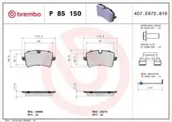 BREMBO P85150 | Fren Balatası Arka 18mm (Audi A6 11-18 A7 11-18)
