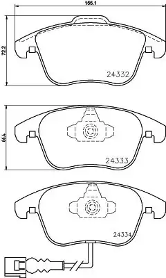 Hella Pagid 8db355014 031 Fren Balatası Audi Seat VW Alhambra Passat B7 B8 Q3