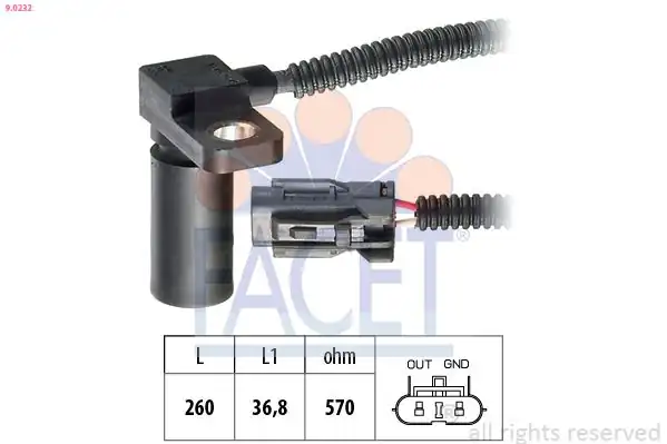 FACET 9-0232 | Otomatik Şanzıman Devir Sensörü Fabia Polo Arosa Cordoba Ibiza 95 10