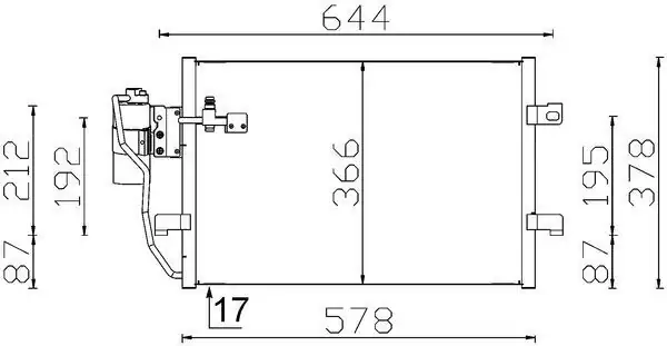 MAHLE AC351000S | Klima Radyatörü A Class W168 97 04 Vaneo 414 02 05 788396