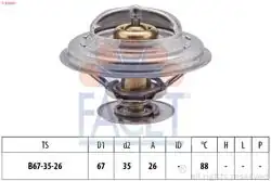 FACET 7.8258S | Termostat BMW E36 E30 E34 M50 M52 88°