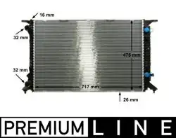 MAHLE CR910000P | Radyatör 08-Aı.A4-A5-Q5 1.8Tfsi-2.0Tfsi- TDI *P.H**