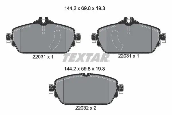 TEXTAR 2203101 | Fren Balatası 205 213 Ön