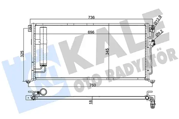 KALE 388100 | Klima Radyatörü Mitsubishi Lancer 03 07