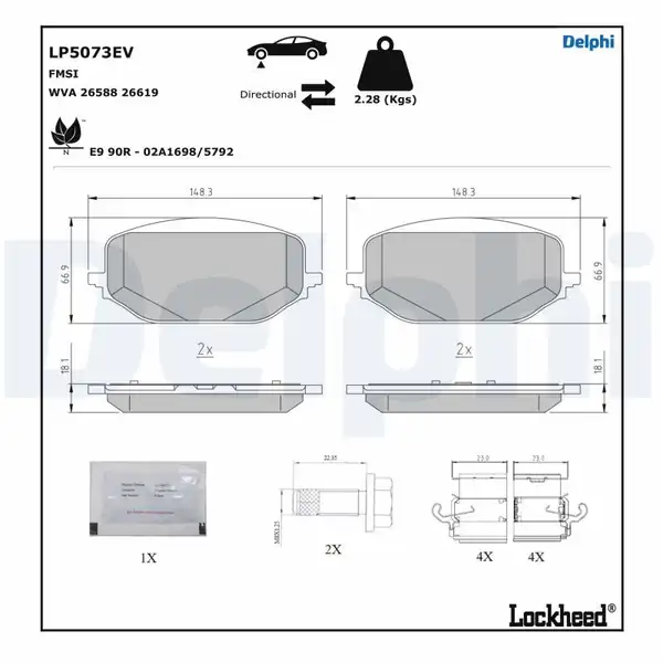 DELPHI LP5073EV | Fren Balatası Elektrikli
