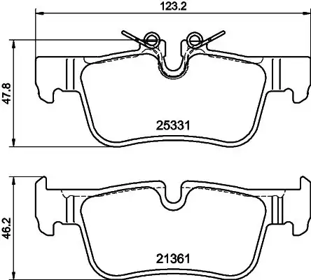 HELLA PAGİD 8DB355021-681 | Fren Balatası Arka BMW F39-F40-F45-F46-F48-F54-F60, Mini F54-F60
