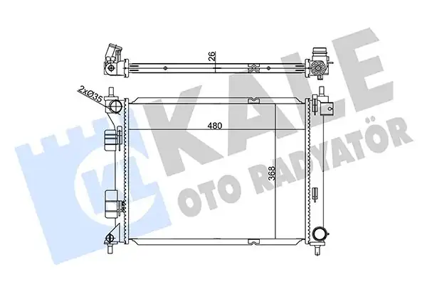 KALE 356280 | Motor Su Radyatörü Hyundai İ20 1 1 1 4 CRDI 12 15 Manuel