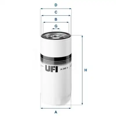 Ufi Filtre 24 348 00 Yakıt Filtresi Motor Üstü Bakım Ford Cargo 1848 4142 2533 1850 F Max Euro 6