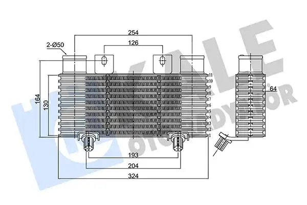 Kale Radyatör 375620 İntercooler Brazing Ford Ranger 2 5 TD Mazda B Serisi 2 5d 02 06 Plaka Tipi 204x130x64