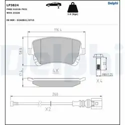 DELPHI LP3824 | Fren Balatası Arka Bentley Contınental 03- Flyıng Spur 13-20