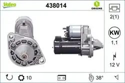 VALEO 438014 | Marş Motoru 12V 10 Dış Opel Astra F Vectra A/B 1.1KW 1.6/1.8/2.0