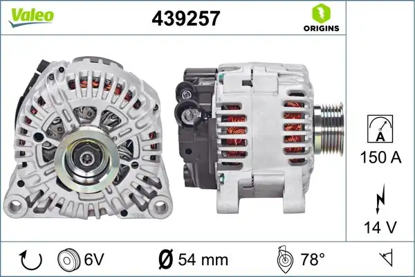Valeo 439257 Alternatör 12v 150a Citroen C5 Jumpy Peugeot 407 Expert 307 206 306 Berlingo 406 Xantia 2 0 Hdi