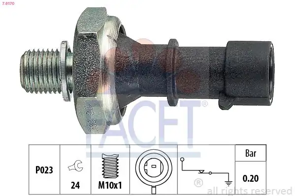 FACET 7-0170 | Yağ Basınç Şalteri Astra H Meriva A Astra J Z17dt Z17dtj