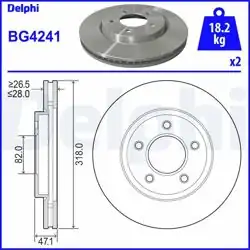 DELPHI BG4241 | Fren Diski (Çiftli Paket) , Delikli
