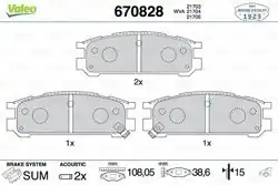 VALEO 670828 | Arka Fren Balatası Legacy 4X4 90-99 Impreza 4X4 92-00