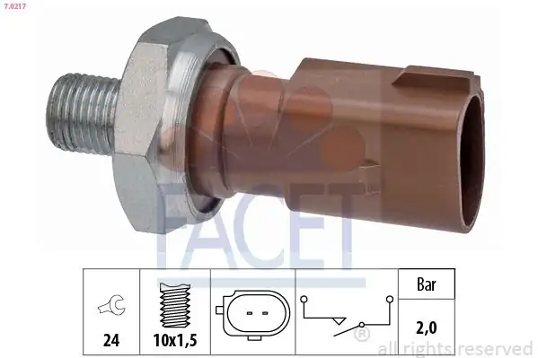 FACET 7-0217 | Yağ Basınç Şalteri A3 A4 A5 A6 Q2 Q3 Q5 Golf VII Jetta Passat Polo Tiguan TDI
