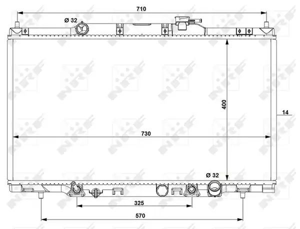NRF 53574 | Motor Su Radyatörü Honda CRV 2002 2006 Otomatik Vites 400 728 16