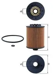 MAHLE OX1075D | Yağ Filtresi Volvo S60 II/S80 II/V40 II/V70 III/XC60 II/XC70 II/XC90 II T4-T6 10-18