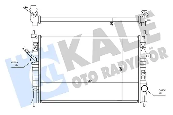 KALE 355640 | Su Radyatörü Brazing 26mm Peugeot 308 II 3008 5008 II Expert Citroen C4 Picasso Jumpy Ds7 1 6 2 0 Hdi 14
