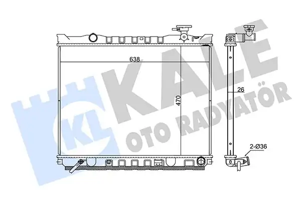 Kale Radyatör 348380 Motor Su Radyatörü Kia Sorento 2002 Otomatik Vites