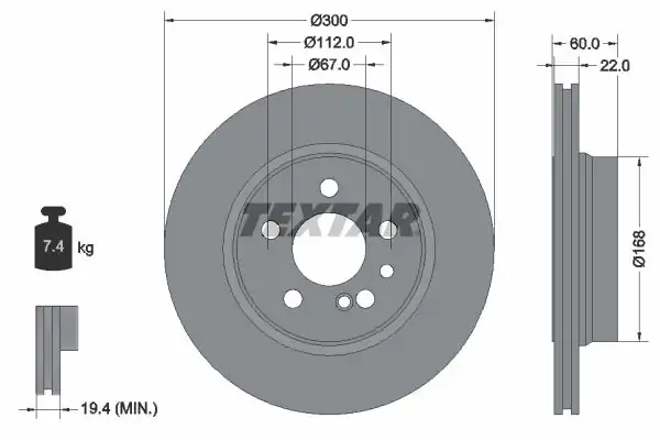 TEXTAR 92056800 | Fren Diski Arka W140 M119 91 98 2 Adet